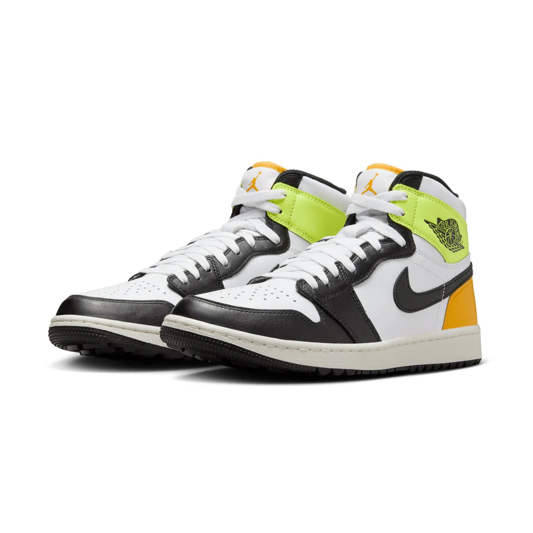 Jordan 1 Retro High G White University Gold Volt Black
