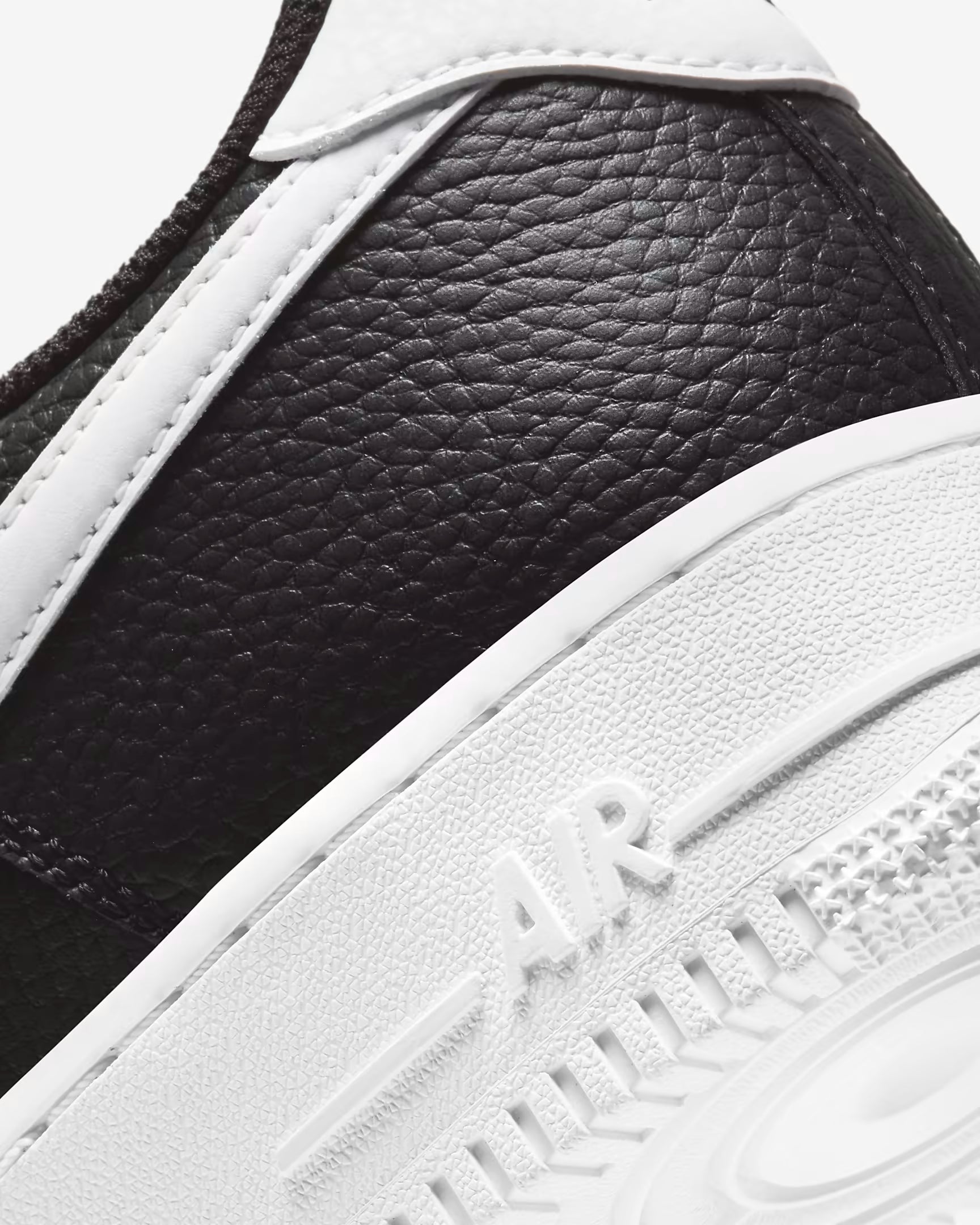 Nike Air Force 1 Low '07 Black White Pebbled Leather