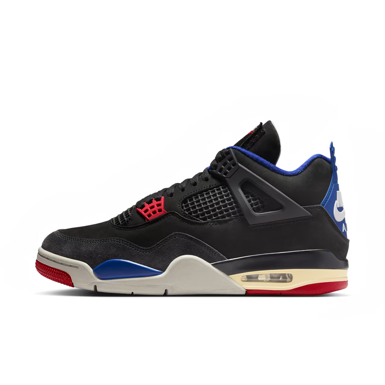 Air Jordan 4 Rare Air Black/Fire Red/Deep Royal Blue/Dark Smoke Grey/Tech Grey