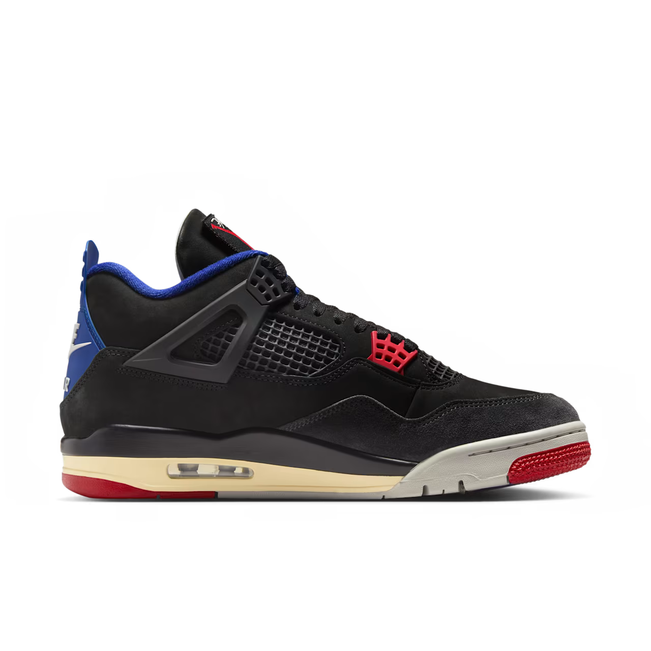 Air Jordan 4 Rare Air Black/Fire Red/Deep Royal Blue/Dark Smoke Grey/Tech Grey