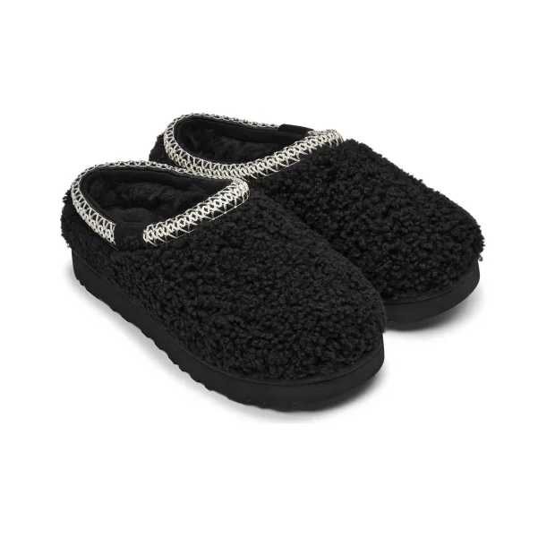 UGG Tasman Maxi Curly Slipper Black (Women's)