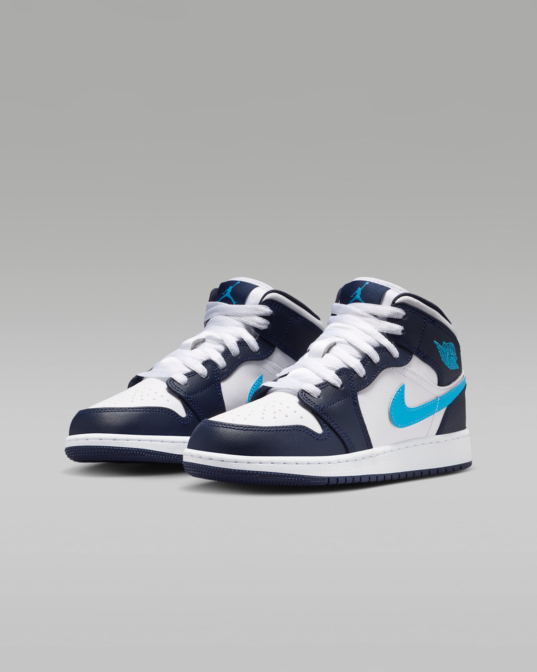 Jordan 1 Mid Obsidian Dark Powder Blue (GS)