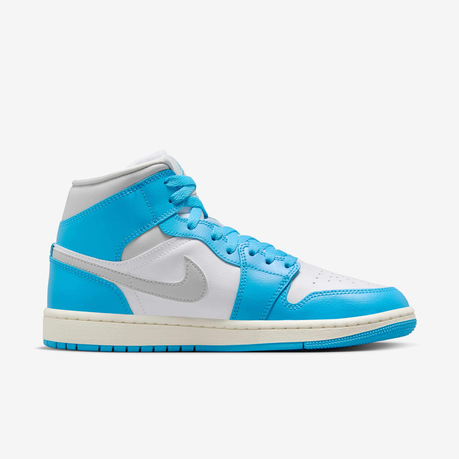 Jordan 1 Mid Dark Powder Blue White Sail Neutral Grey (Women's)