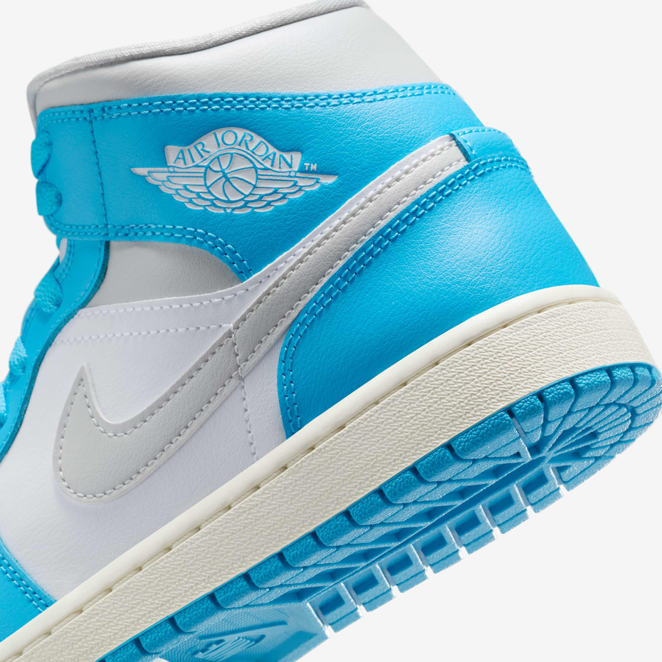 Jordan 1 Mid Dark Powder Blue White Sail Neutral Grey (Women's)