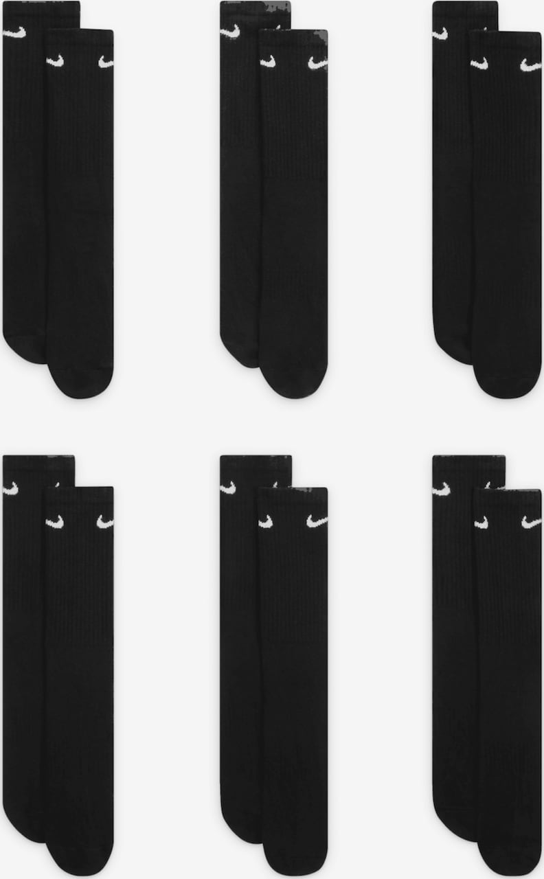 Nike Socks - Everyday Lightweight Crew Black 6-PACK