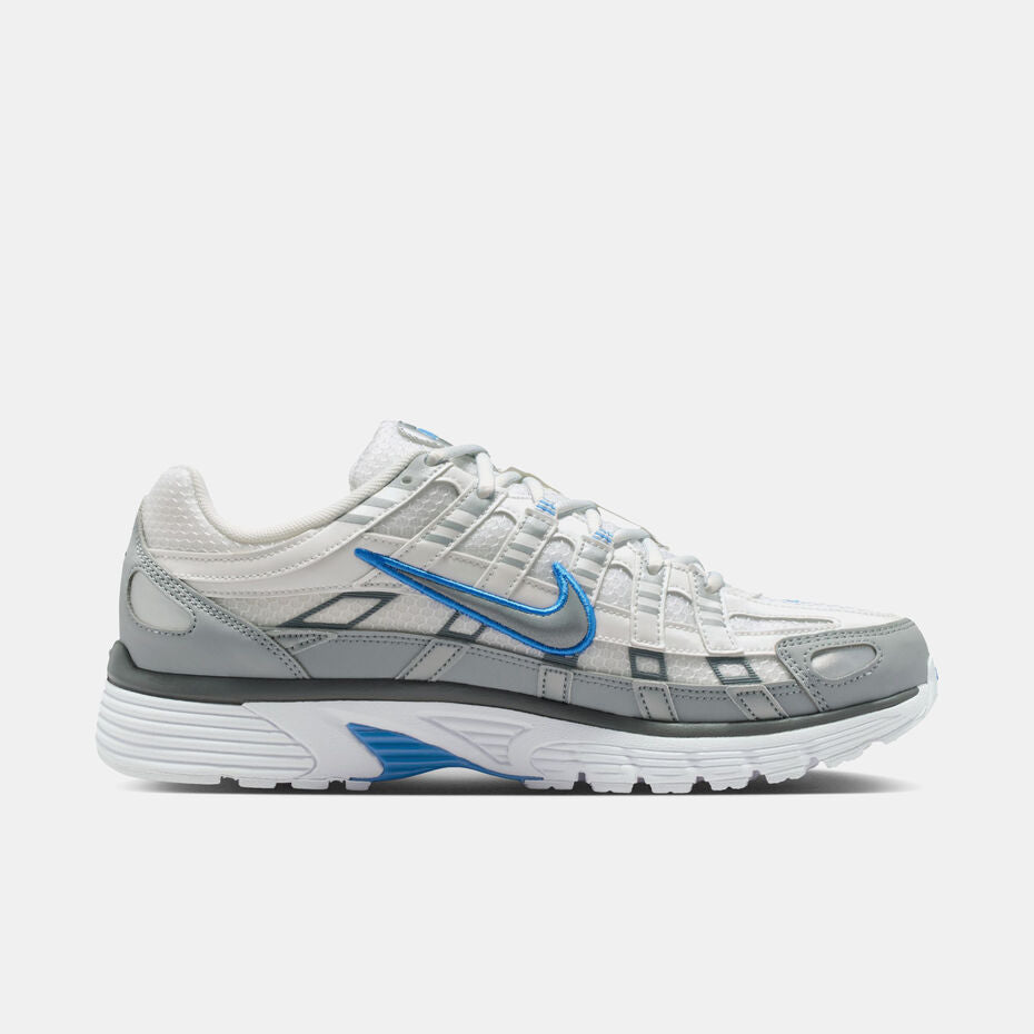 Nike P-6000 White Metallic Silver Blue