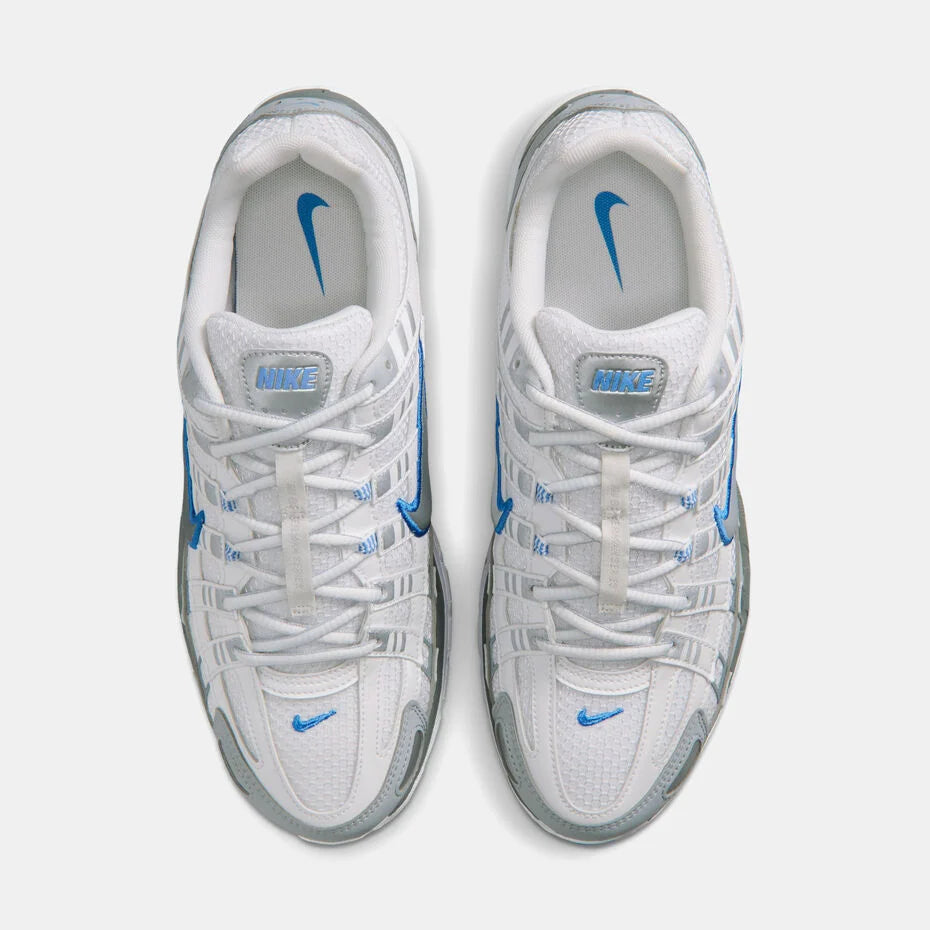 Nike P-6000 White Metallic Silver Blue