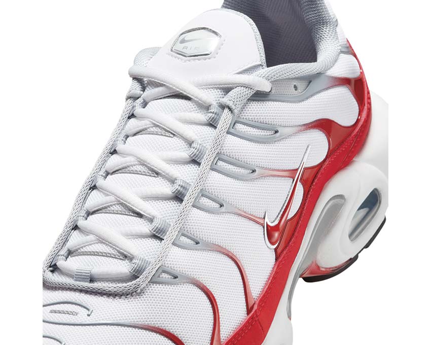 Nike Air Max Plus White University Red Wolf Grey