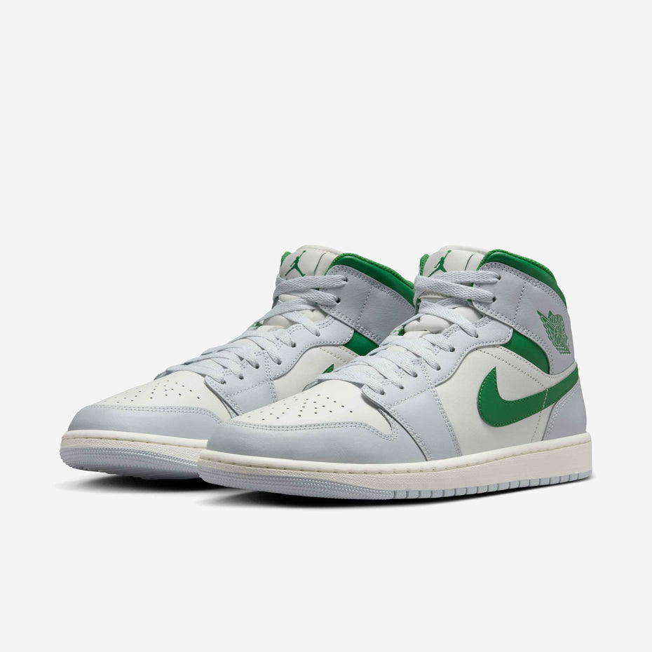 Air Jordan 1 Mid White Pure Platinum Pine Green (GS)
