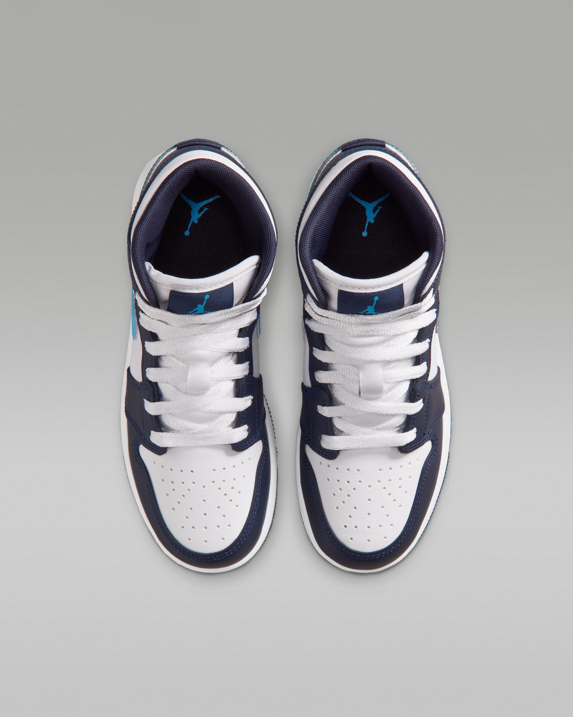 Jordan 1 Mid Obsidian Dark Powder Blue (GS)