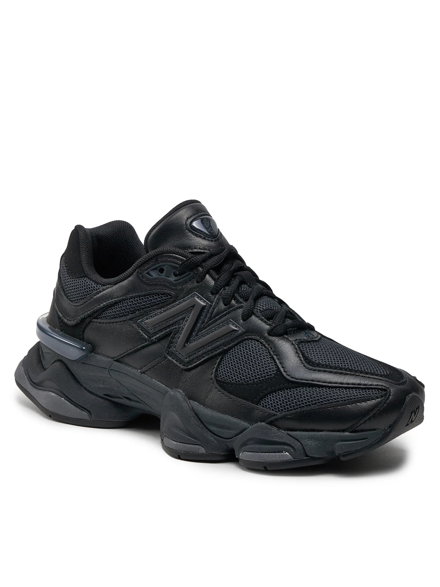New Balance 9060 Triple Black Leather Men's