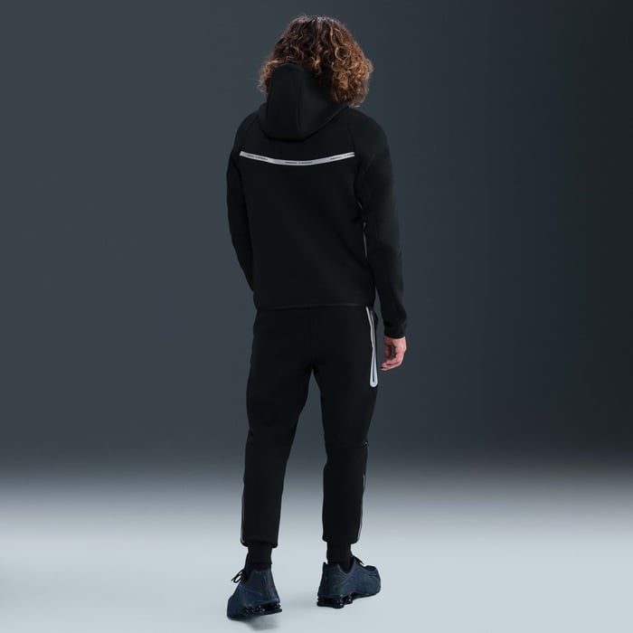 NIKE Tech Fleece Joggers Black White Reflective