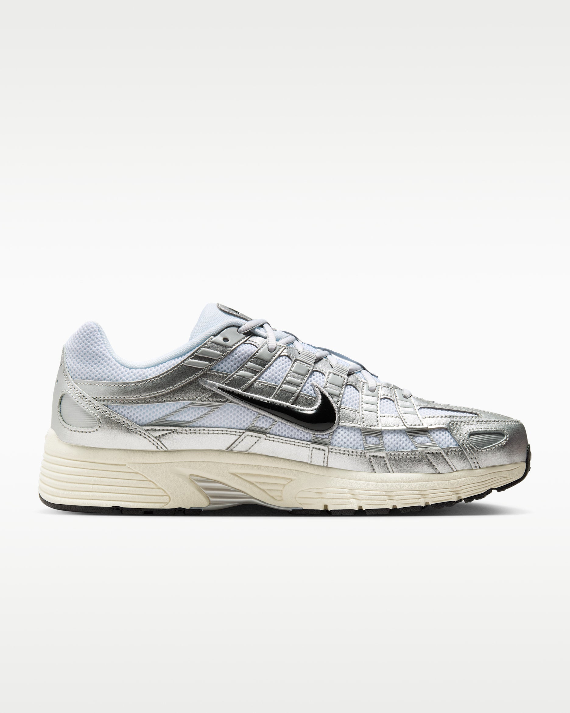Nike P-6000 White Metallic Silver Flat Silver Black