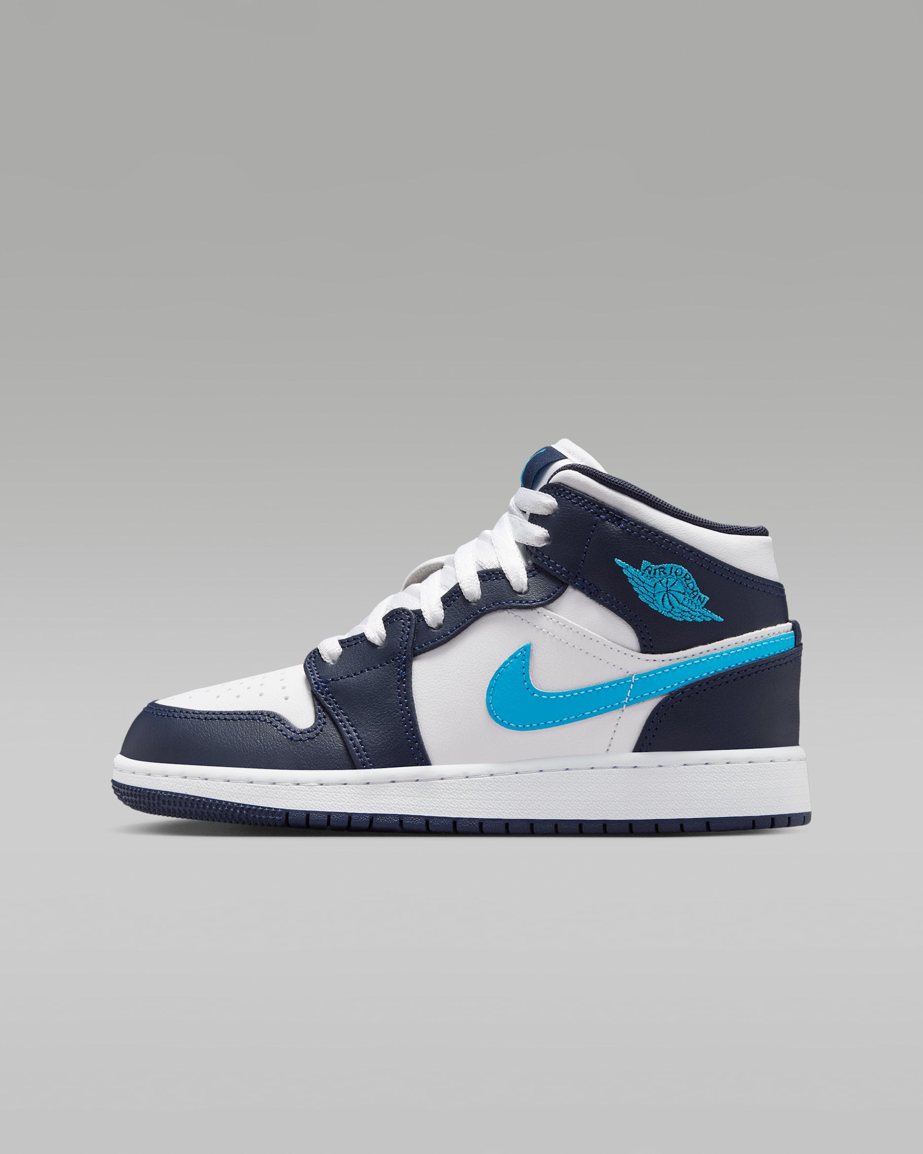 Jordan 1 Mid Obsidian Dark Powder Blue (GS)