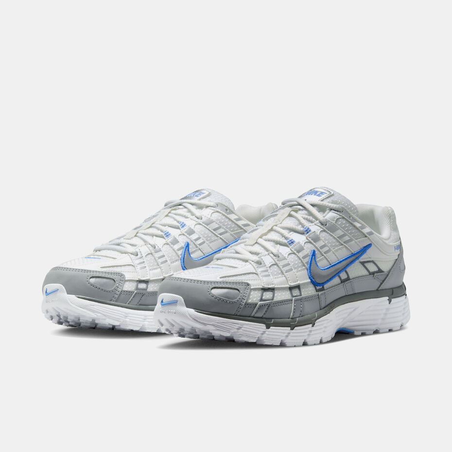 Nike P-6000 White Metallic Silver Blue