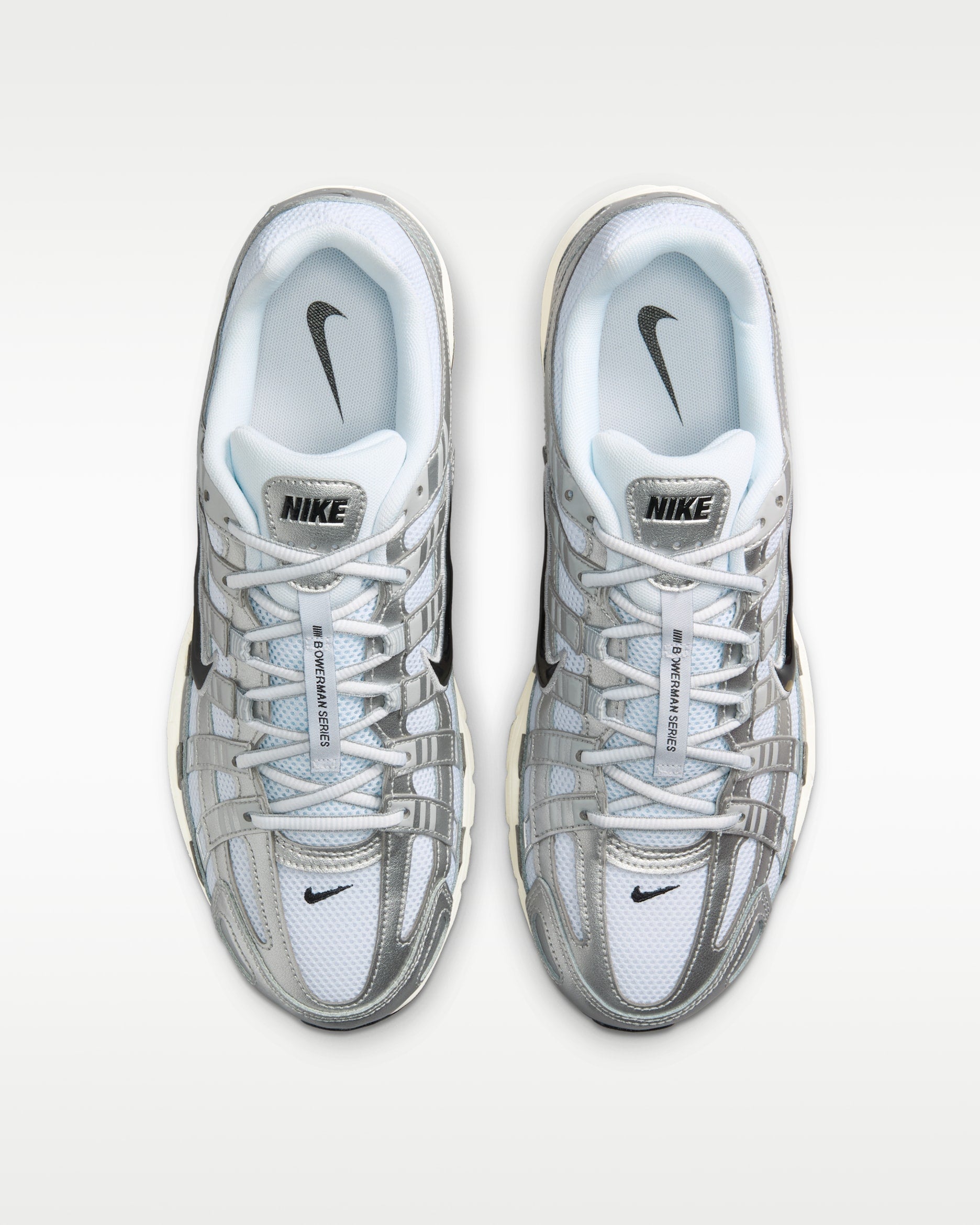 Nike P-6000 White Metallic Silver Flat Silver Black