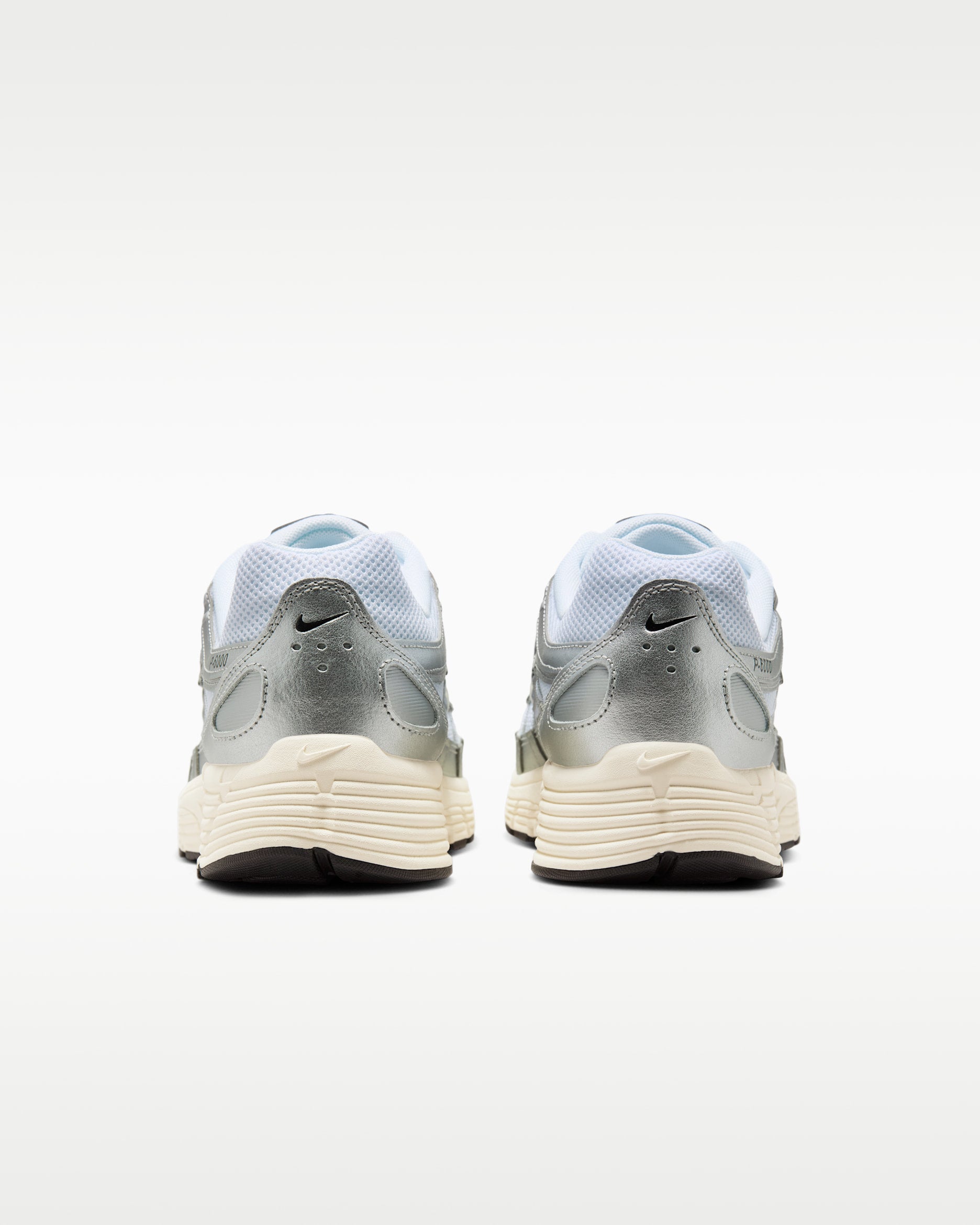 Nike P-6000 White Metallic Silver Flat Silver Black