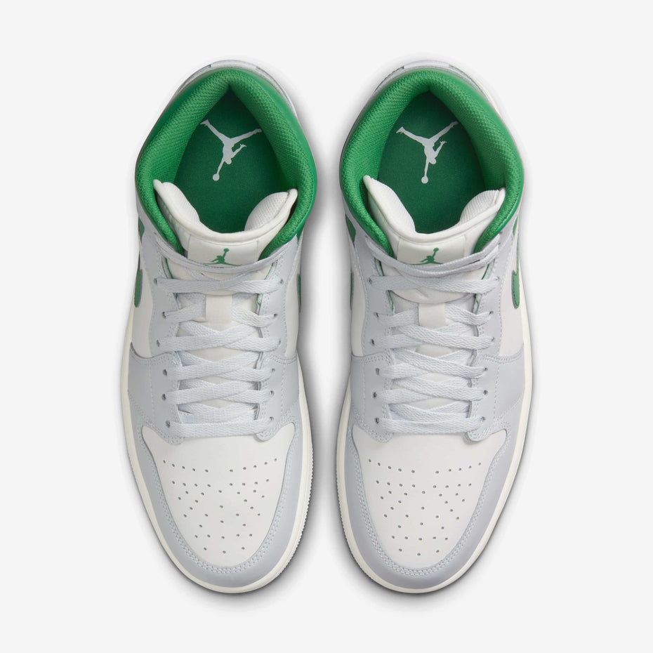 Air Jordan 1 Mid White Pure Platinum Pine Green (GS)