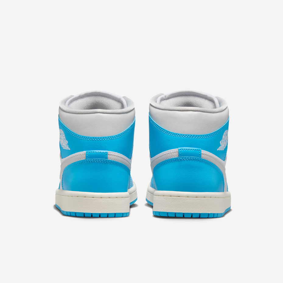 Jordan 1 Mid Dark Powder Blue White Sail Neutral Grey (Women's)