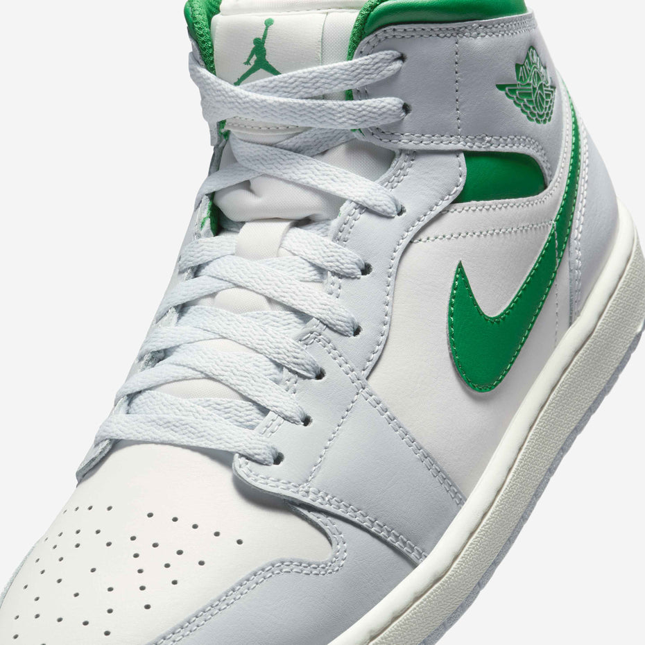 Air Jordan 1 Mid White Pure Platinum Pine Green (GS)