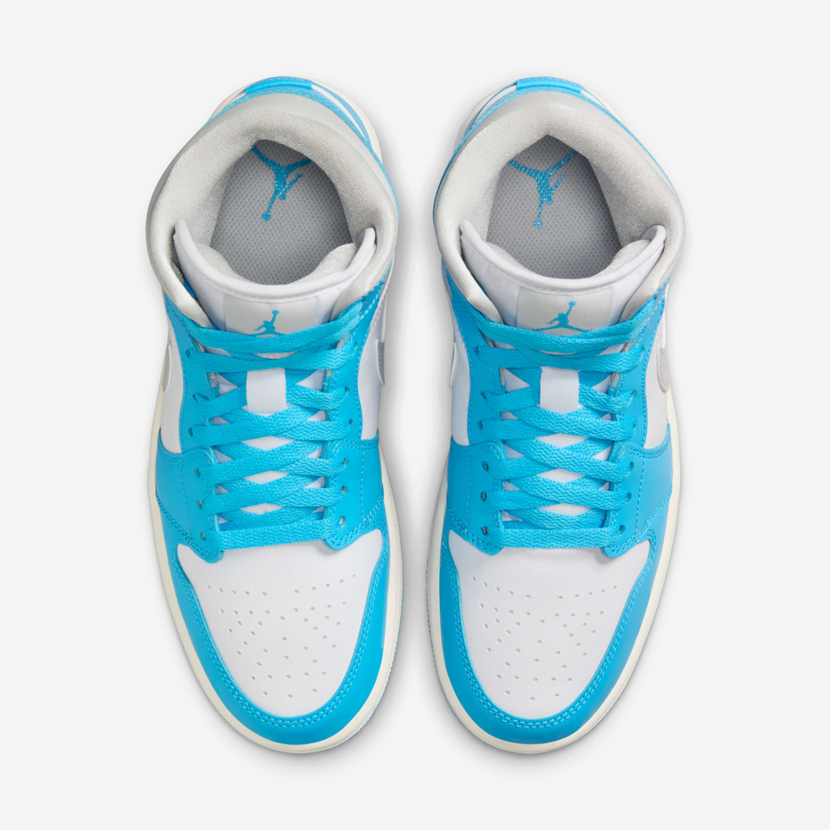 Jordan 1 Mid Dark Powder Blue White Sail Neutral Grey (Women's)