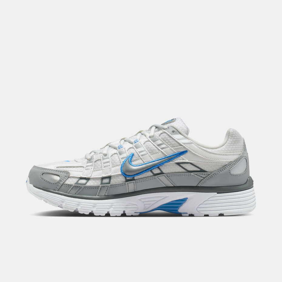 Nike P-6000 White Metallic Silver Blue