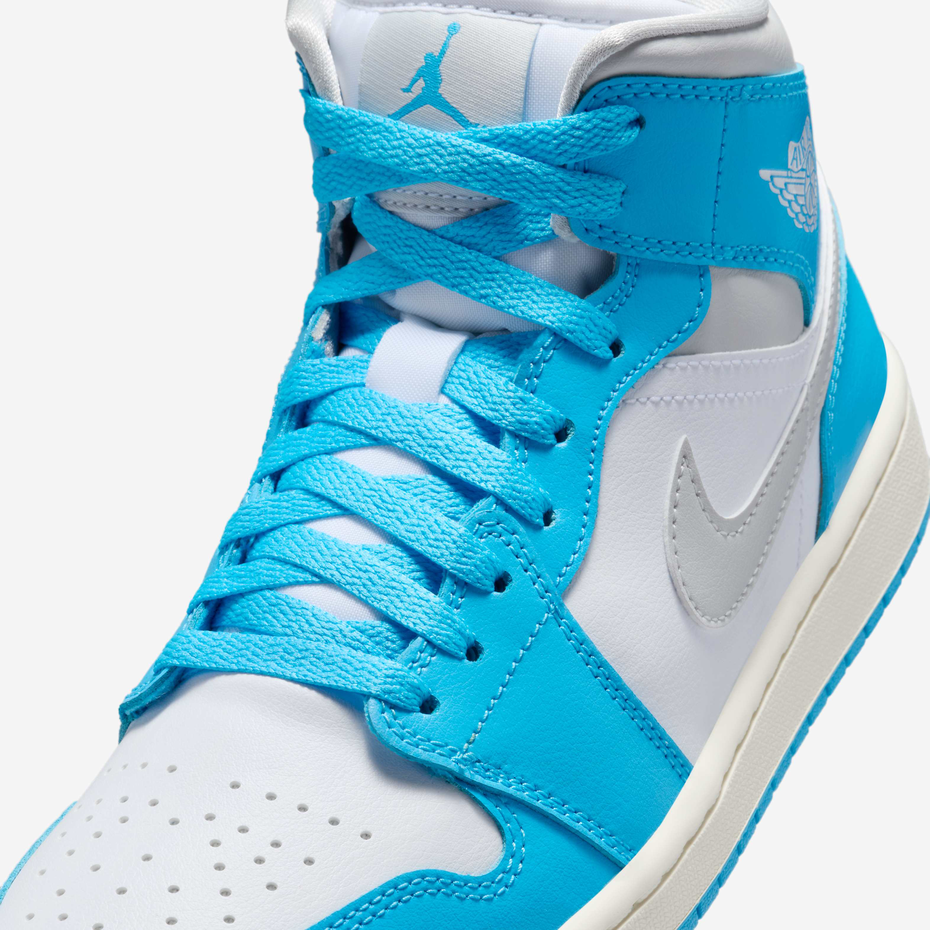 Jordan 1 Mid Dark Powder Blue White Sail Neutral Grey (Women's)